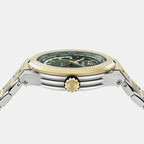 Ha-f-80 Gmt Worldtime -fw Men Quartz Green Dial Analog Stainless Steel Watch SFHA00926