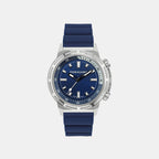 Sport Men Quartz Blue Dial Analog Silicone Watch SFJA00124