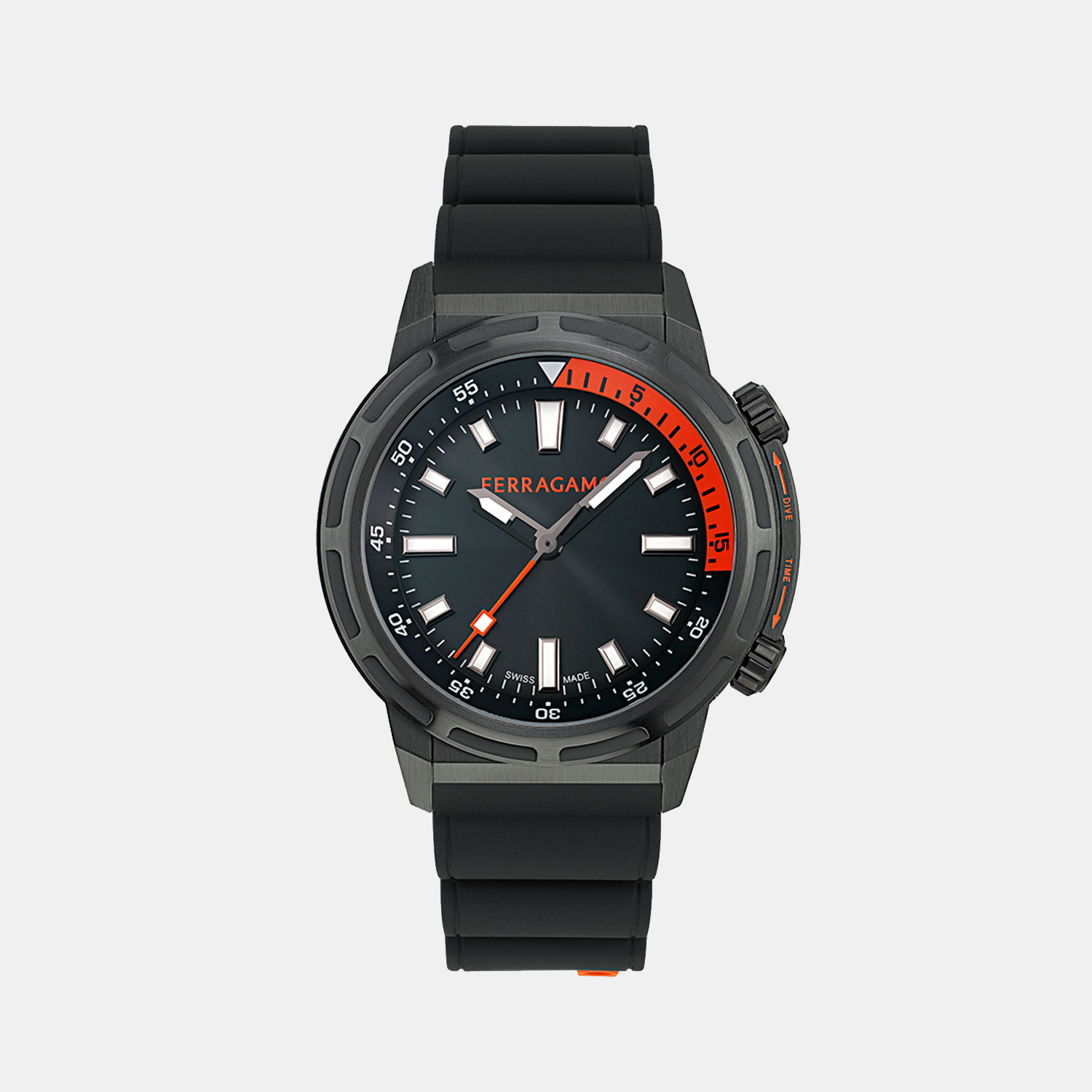 Ferragamo Round Black Analog watch