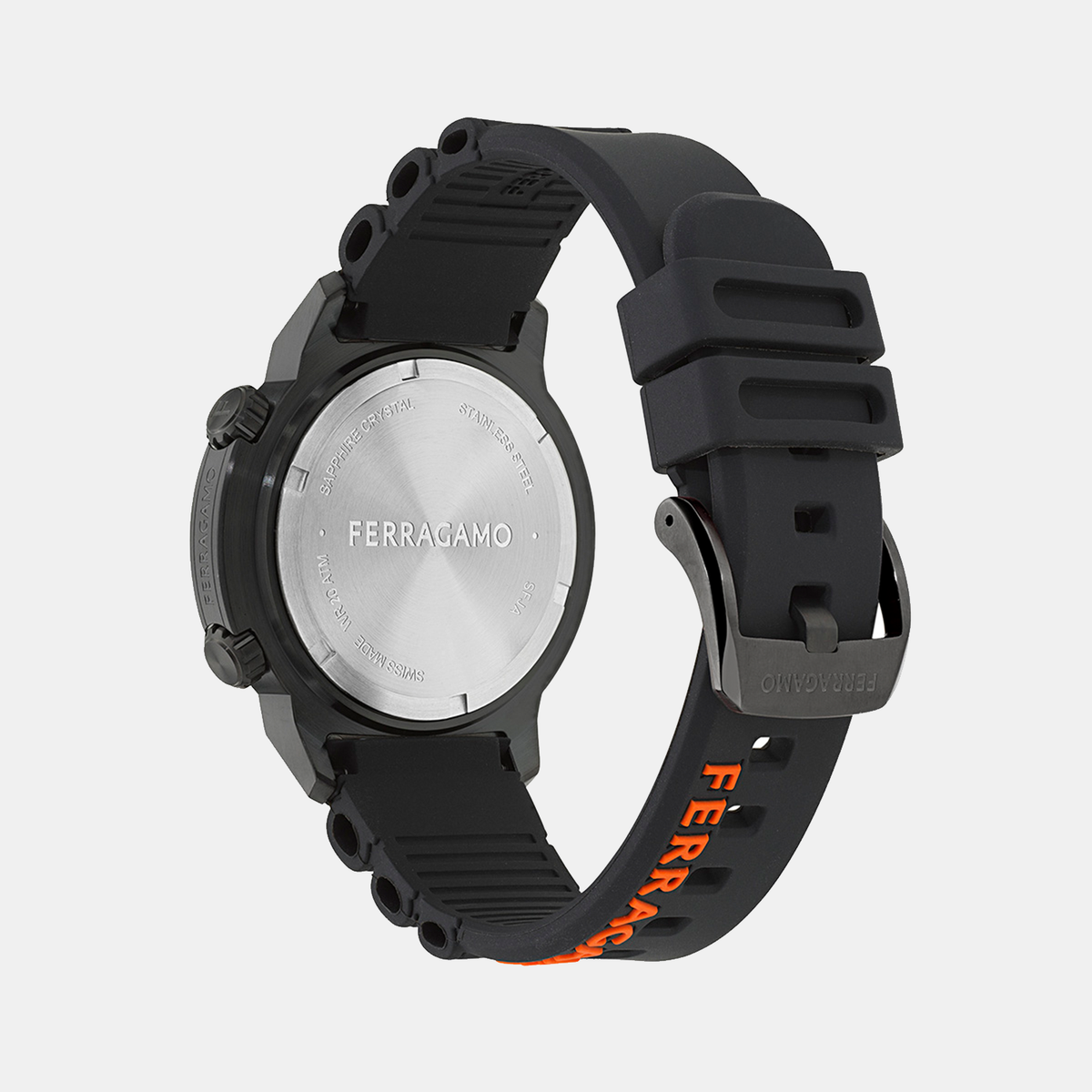 Ferragamo Men Round Black watch