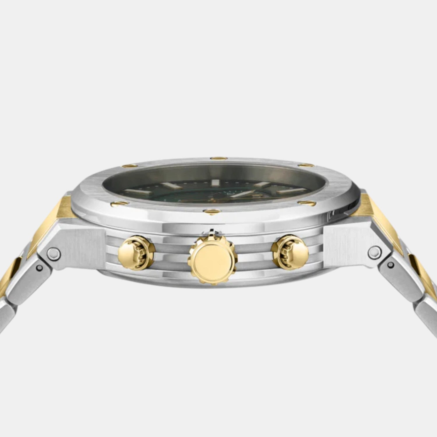 Men Quartz Green Dial Chronograph Stainless Steel Watch SFJE00424