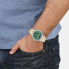 Men Quartz Green Dial Chronograph Stainless Steel Watch SFJE00424