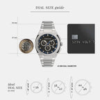K2-Supreme Chrono 43Mm-Fw Men Quartz Black Dial Chronograph Stainless Steel Watch SFK200223