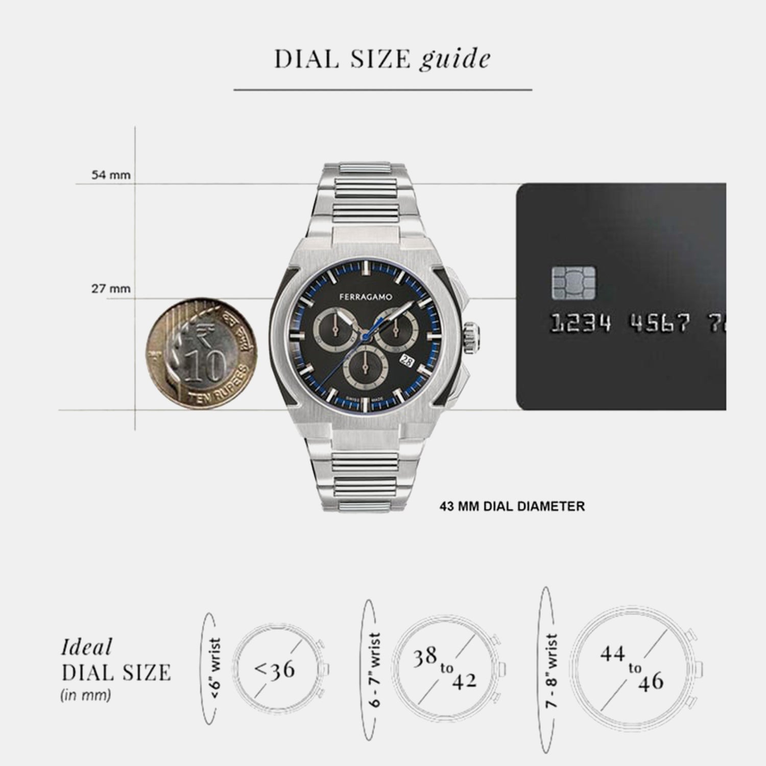 K2-Supreme Chrono 43Mm-Fw Men Quartz Black Dial Chronograph Stainless Steel Watch SFK200223