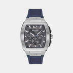 Ke-F-80 Tonneau Men Quartz Grey Dial Chronograph Rubber Watch SFKE00123