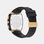 Ke-F-80 Tonneau Men Quartz Black Dial Chronograph Rubber Watch SFKE00624