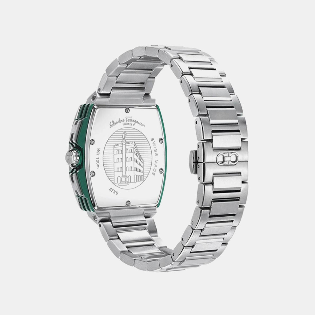 Men Quartz Green Dial Chronograph Stainless Steel Watch SFKE00824