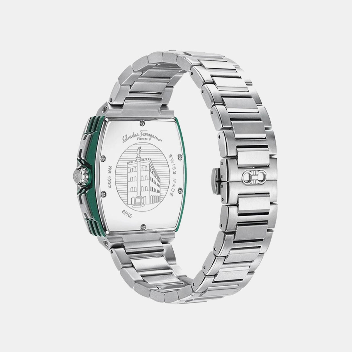 Men Quartz Green Dial Chronograph Stainless Steel Watch SFKE00824