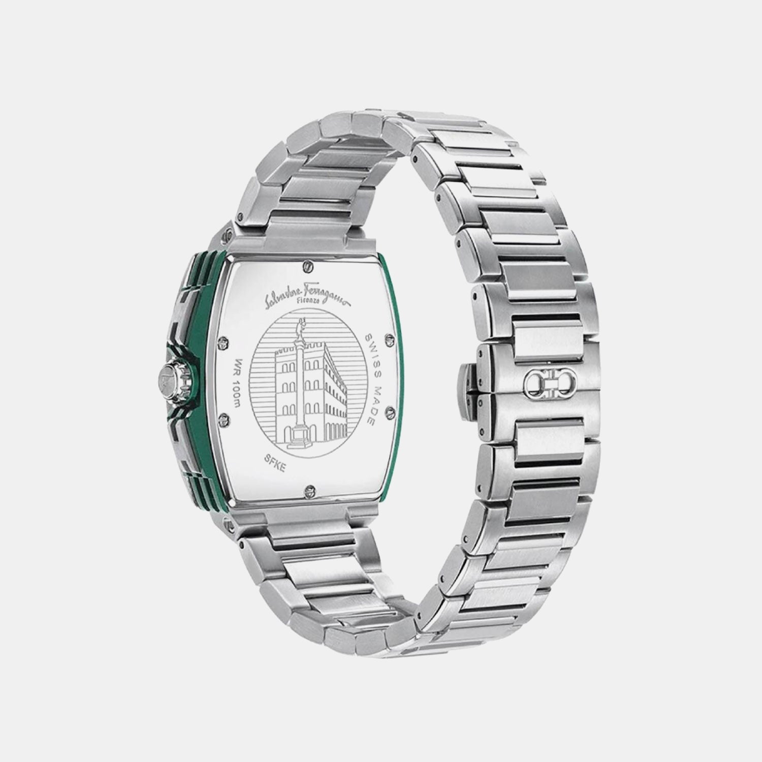 Men Quartz Green Dial Chronograph Stainless Steel Watch SFKE00824