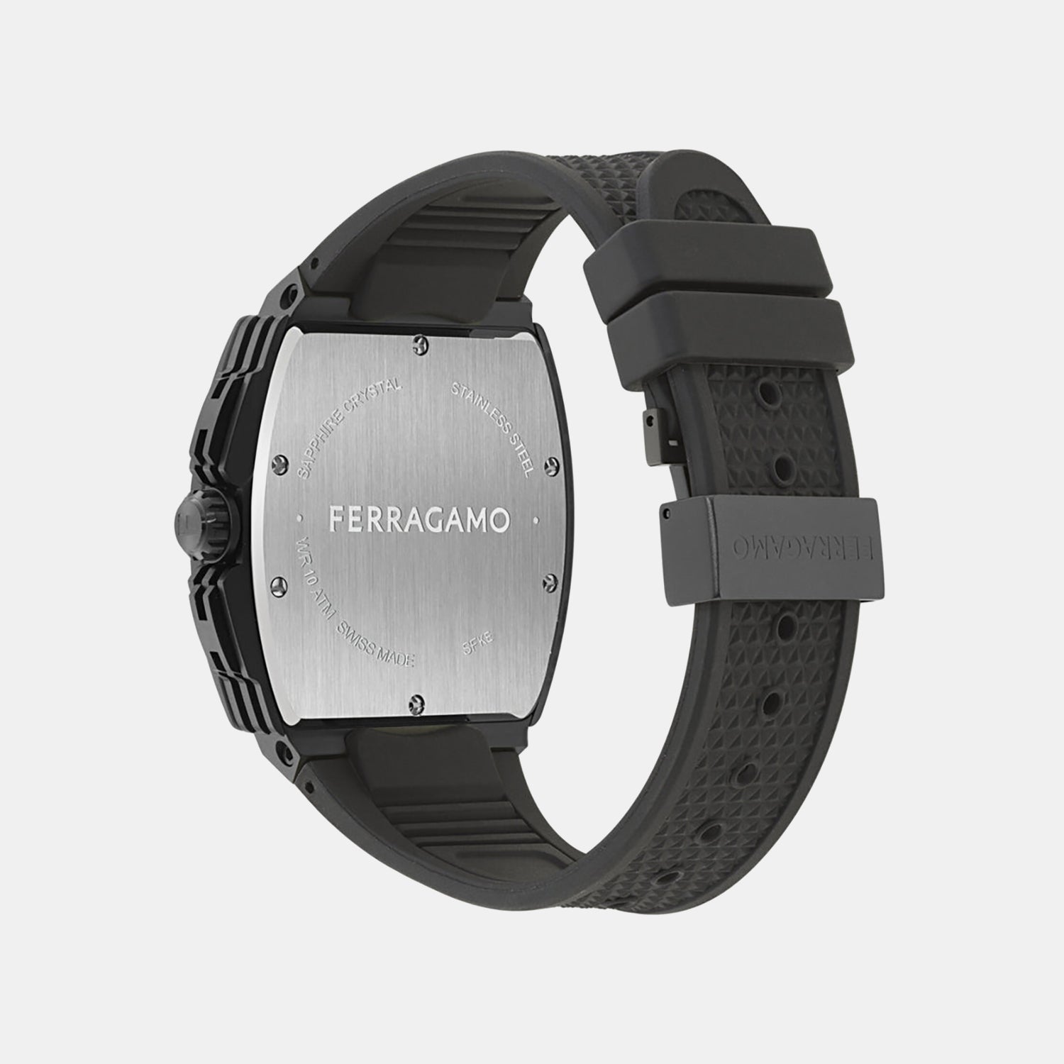 Men Quartz Black Dial Chronograph Silicone Watch SFKE00926