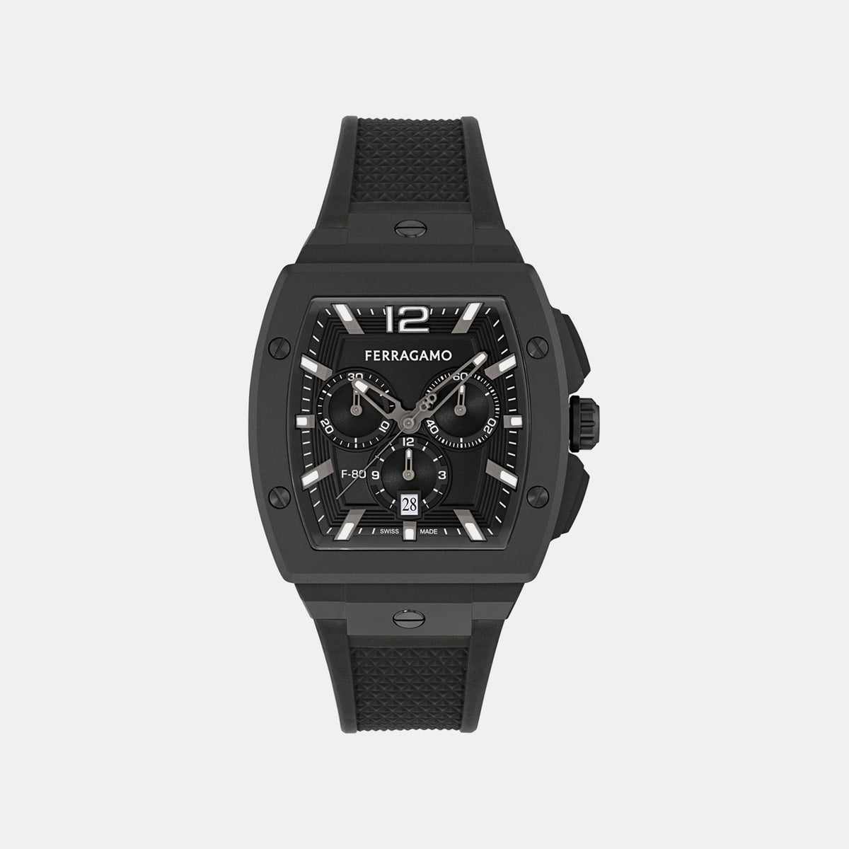 Men Quartz Black Dial Chronograph PU Watch SFKE00926