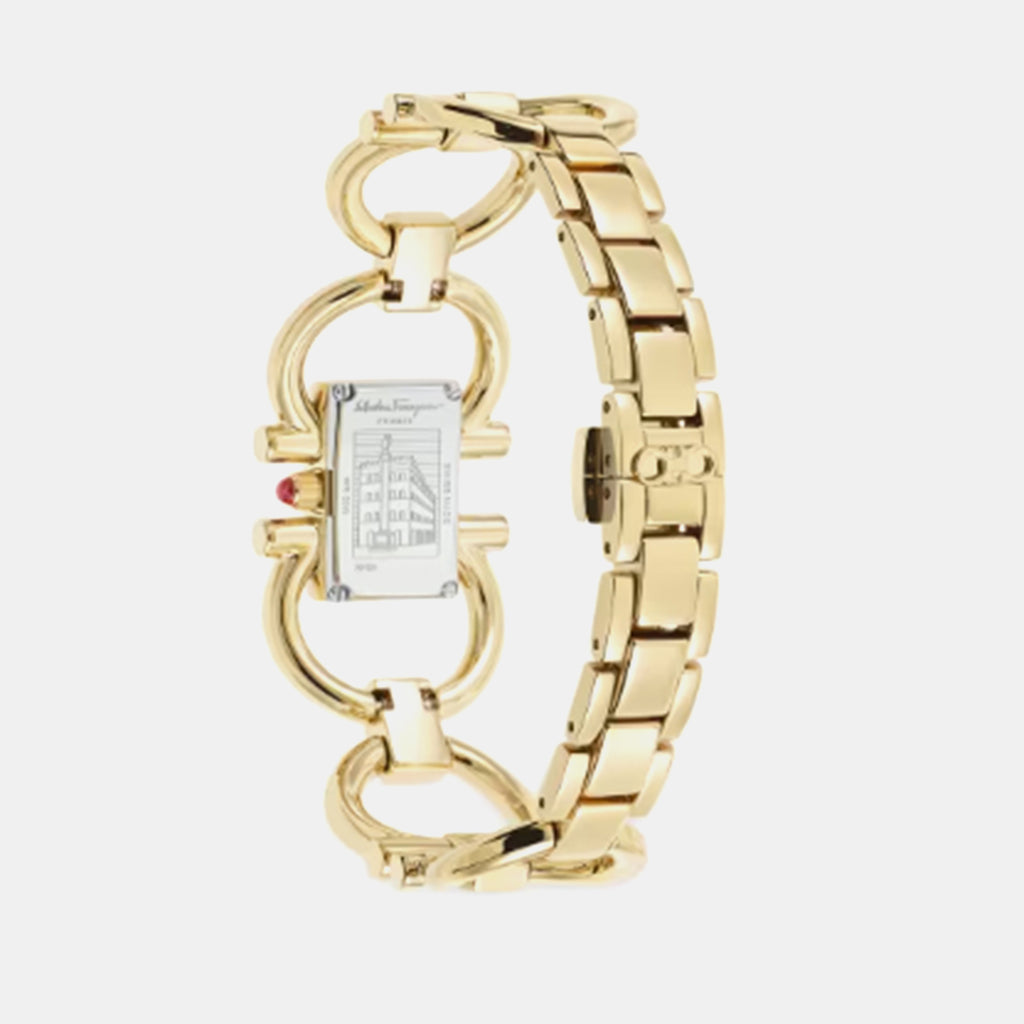 Kh-Double Gancini Mini Women Quartz Champagne Dial Analog Stainless Steel Watch SFKH00123