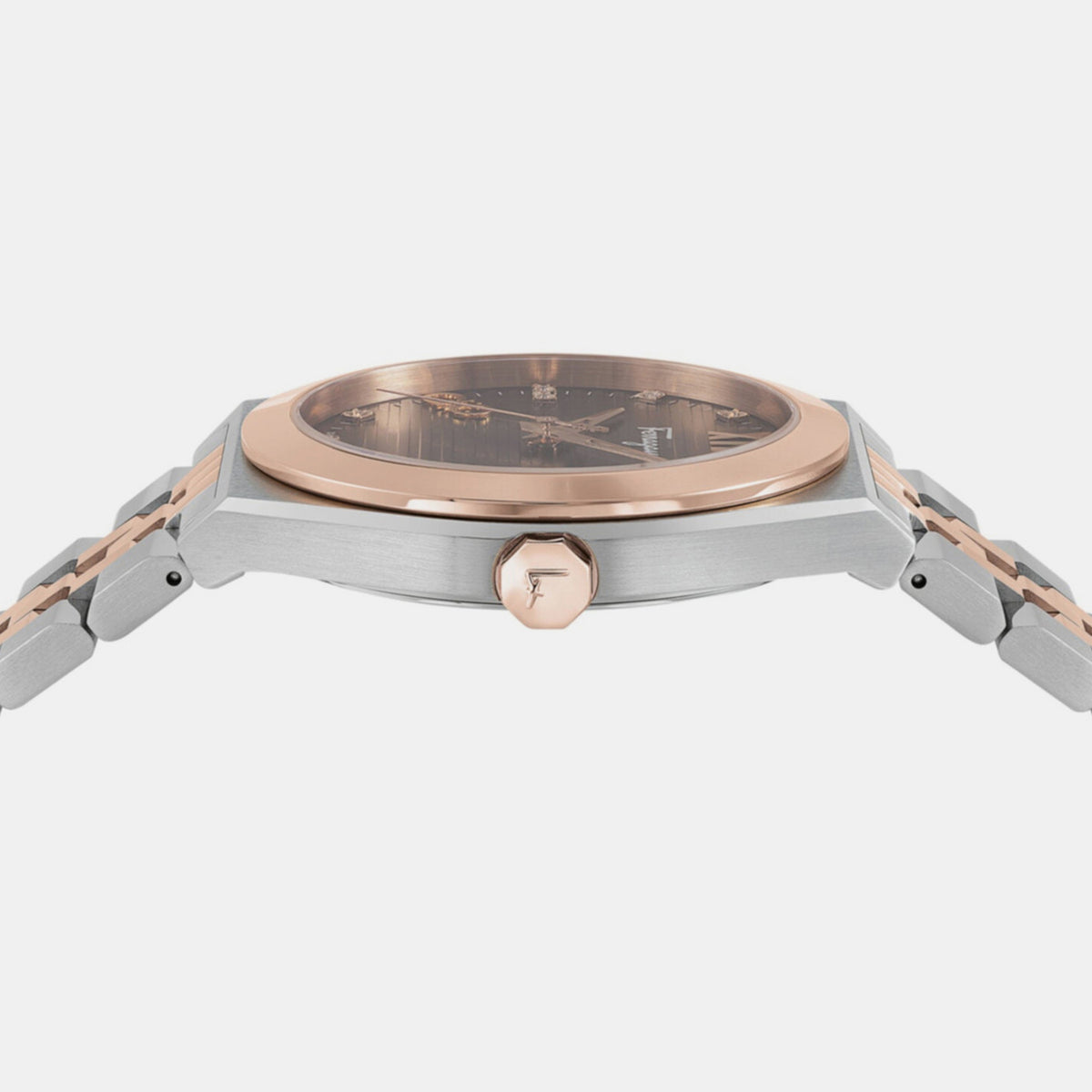 Vega Men Quartz Brown Dial Analog Stainless Steel Watch SFKI00423
