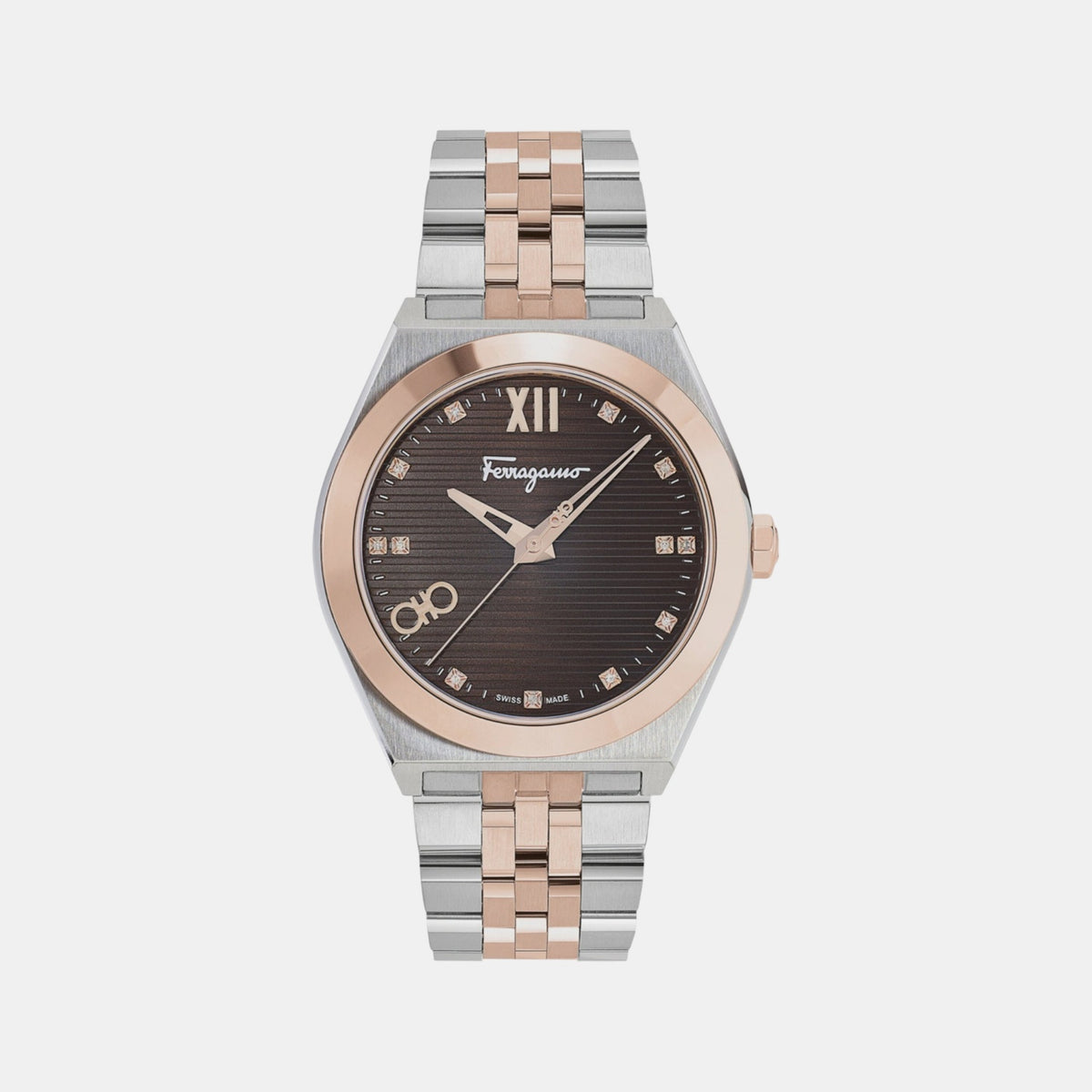 Vega Men Quartz Brown Dial Analog Stainless Steel Watch SFKI00423