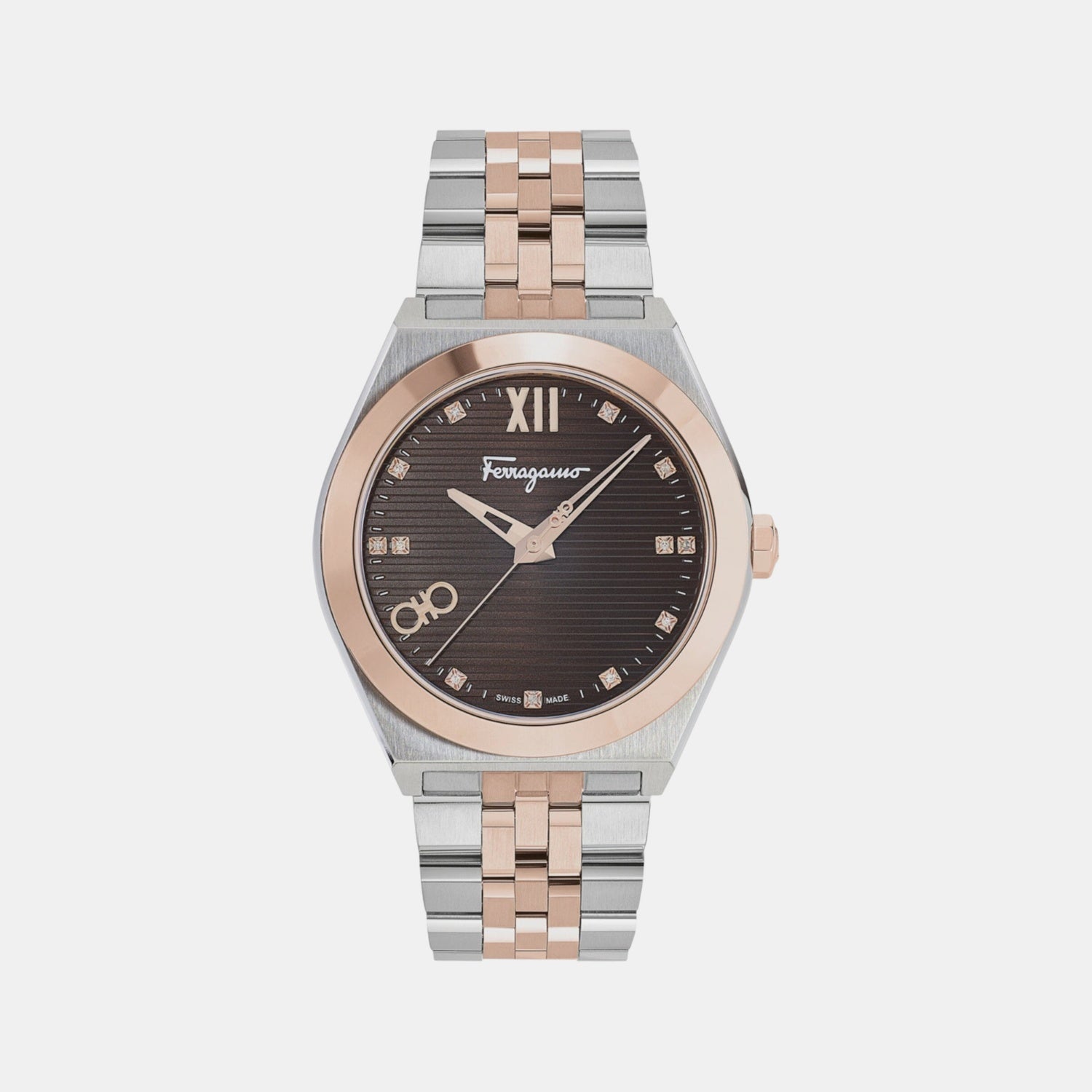 Ki-Vega New 40Mm Men Quartz Brown Dial Analog Stainless Steel Watch SFKI00423