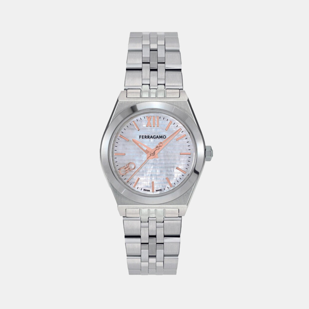 Vega Women Quartz Mother Of Pearl Dial Analog Stainless Steel Watch SFKJ00924