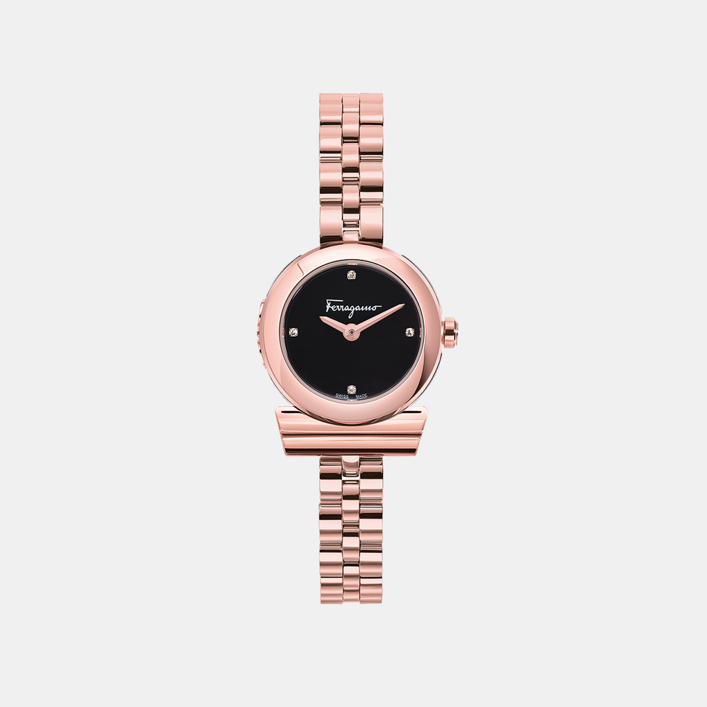 Ferragamo Round Black Analog watch