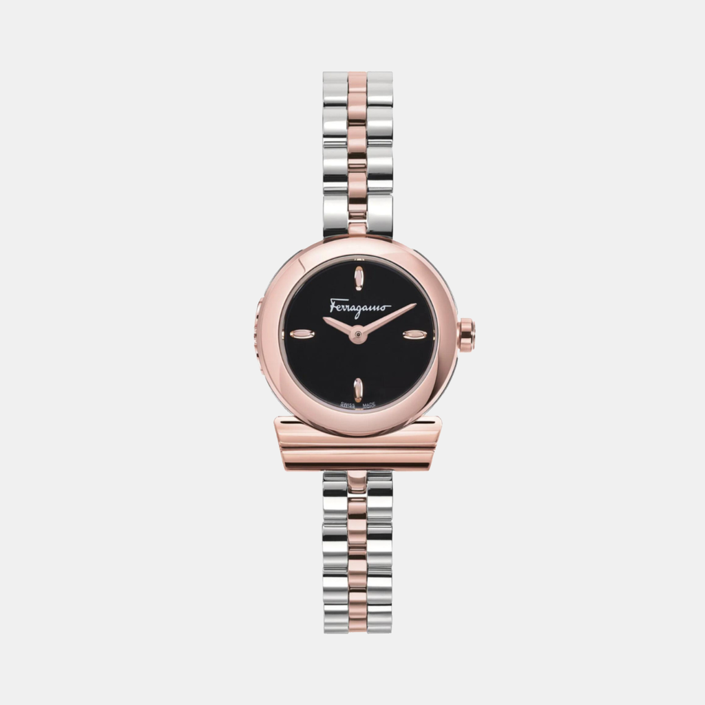 Gancino Women Quartz Black Dial Analog Stainless Steel Watch SFKK01623