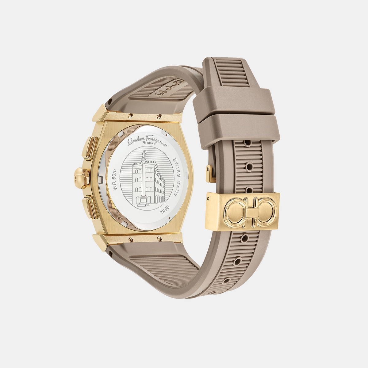 Ferragamo Women Round White Mother Of Pearl watch