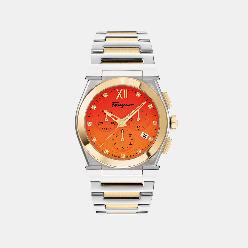 Ferragamo Round Two Tone Chronograph watch