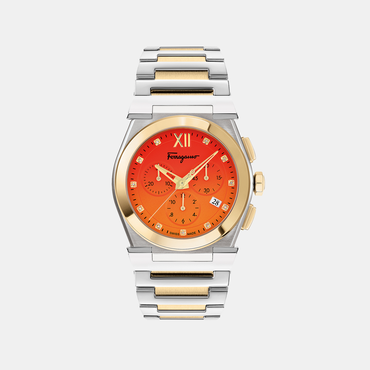 Ferragamo Round Two Tone Chronograph watch