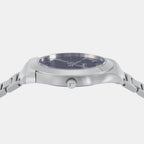 Km-Gancini Gent Men Quartz Blue Dial Analog Stainless Steel Watch SFKM00423