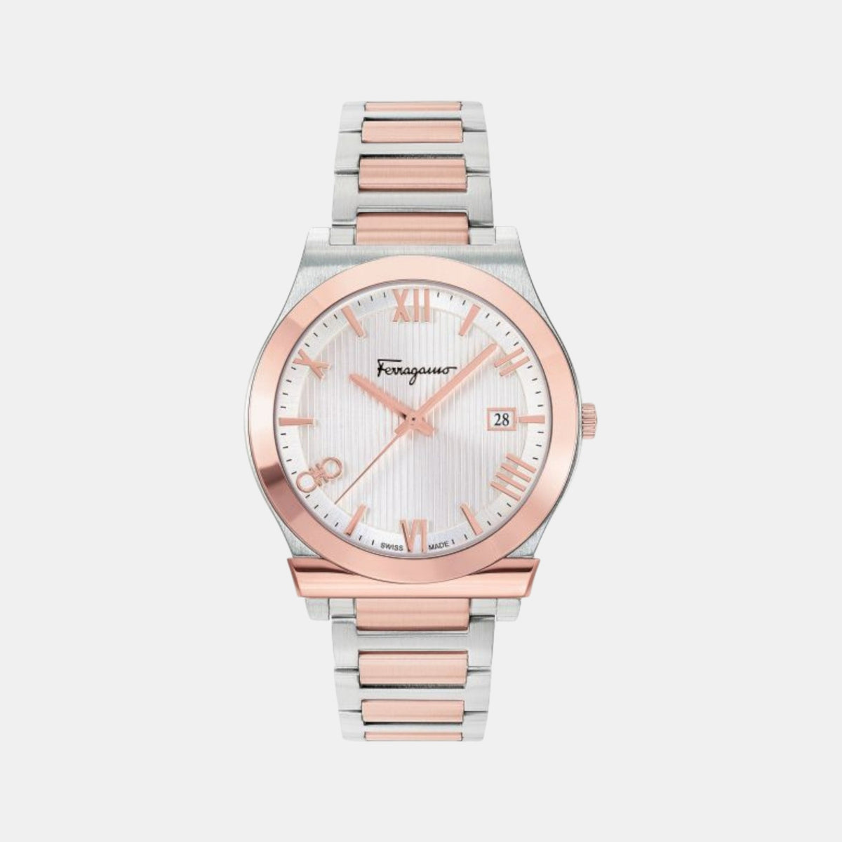 Gancini Men Quartz White Dial Analog Stainless Steel Watch SFKM00523