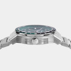 Kp-Ferragamo Slx Gmt Men Quartz Green Dial Analog Stainless Steel Watch SFKP00523