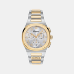 Ferragamo Geometric Silver Chronograph watch