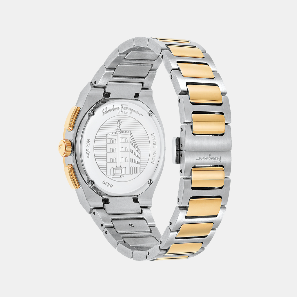 Ferragamo Men Geometric Silver watch