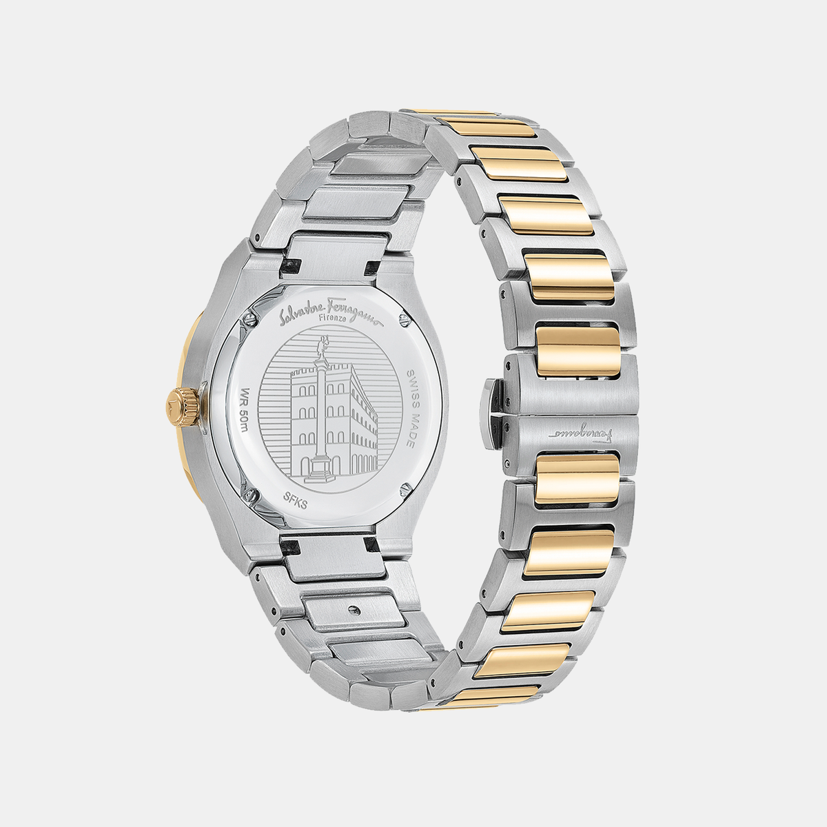 Ferragamo Women Geometric Navy Mother Of Pearl watch
