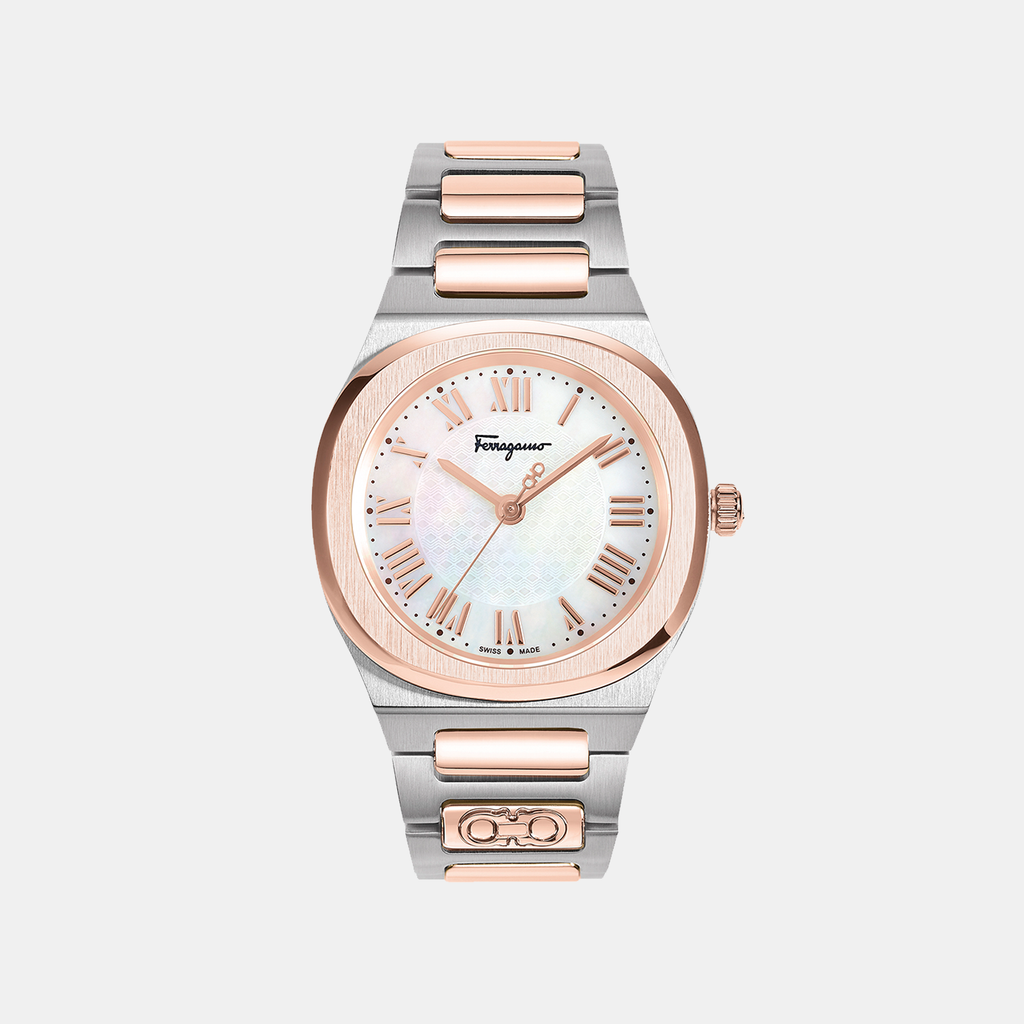 Ferragamo Geometric White Mother Of Pearl Analog watch