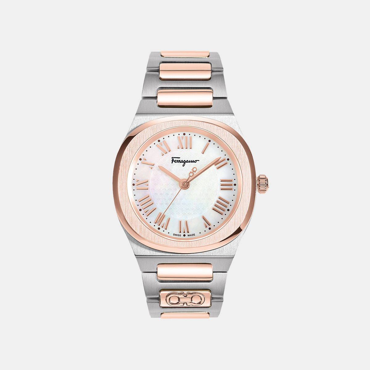 Ferragamo Geometric White Mother Of Pearl Analog watch
