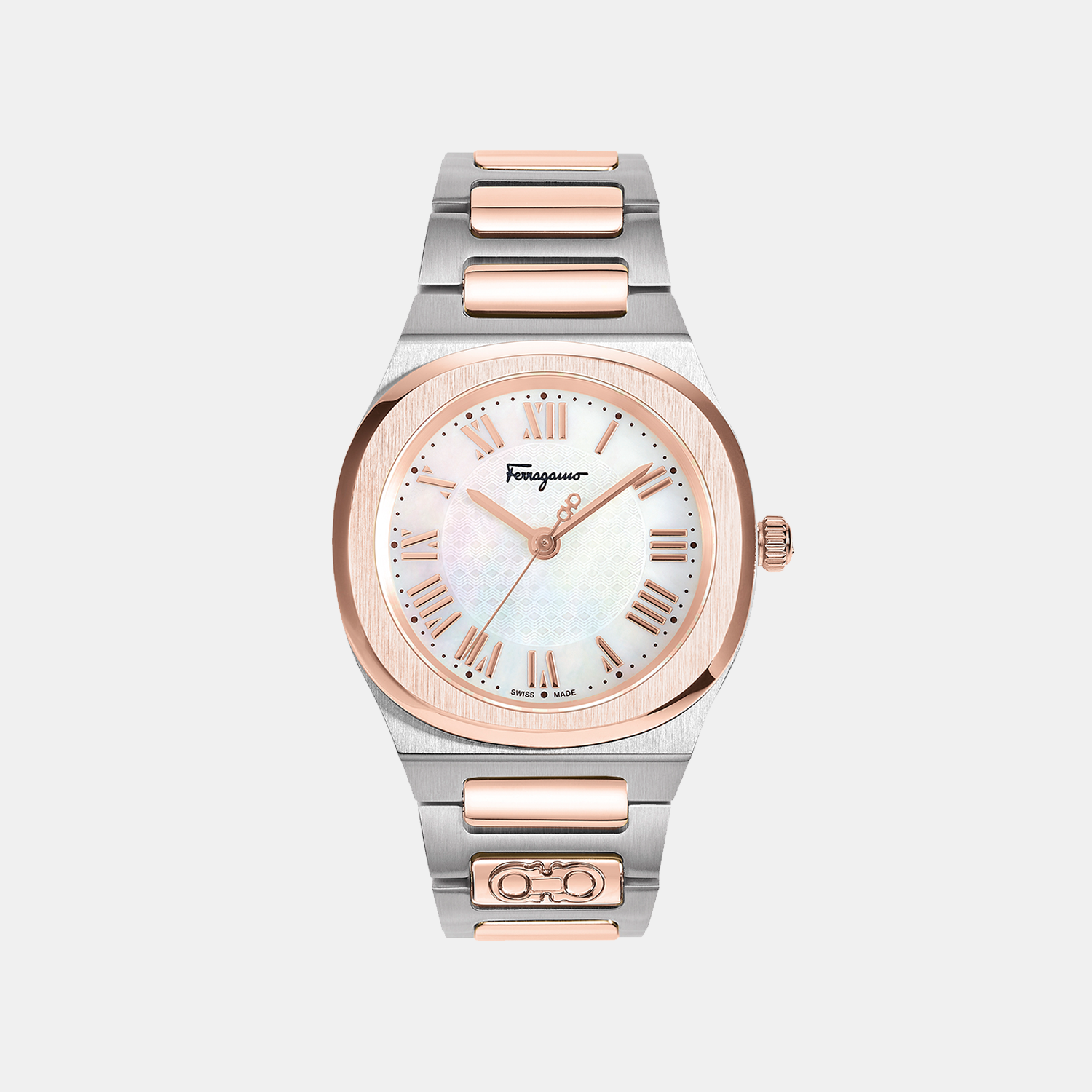 Ferragamo Geometric White Mother Of Pearl Analog watch