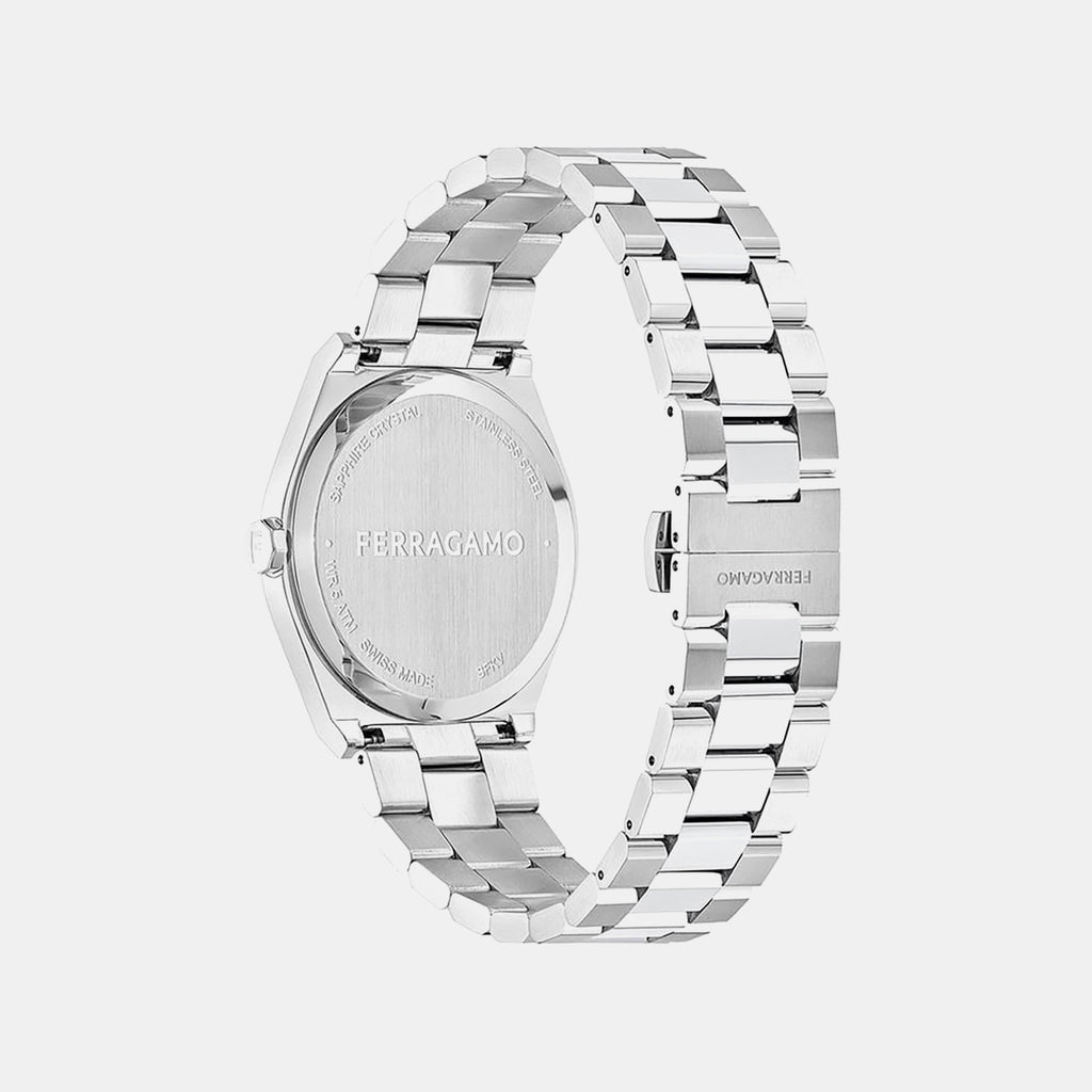 Kv-Vega Upper East 40Mm-F Men Quartz Silver Dial Analog Stainless Steel Watch SFKV00123