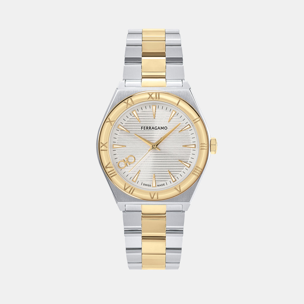 Kv-Vega Upper East 40Mm-F Men Quartz Silver Dial Analog Stainless Steel Watch SFKV00223