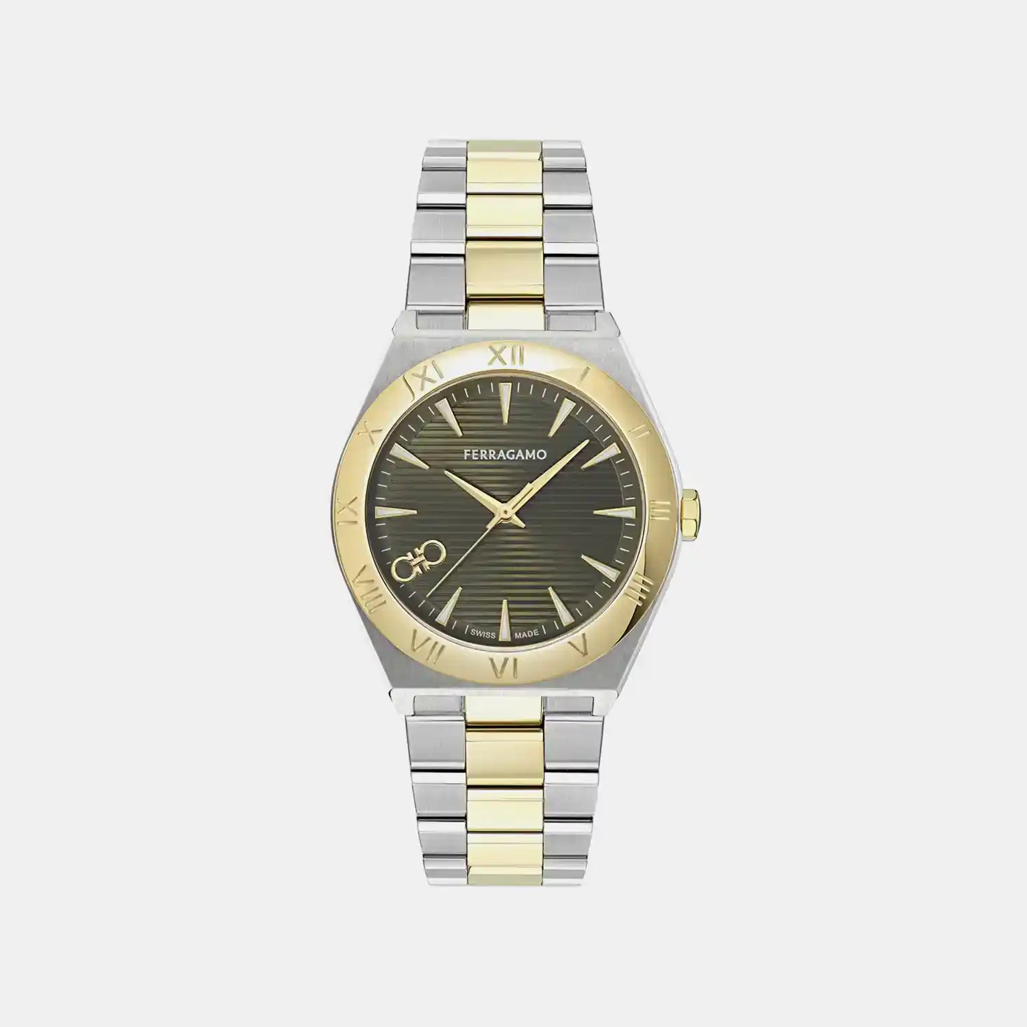 Vega Men Quartz Green Dial Analog Stainless Steel Watch SFKV00625