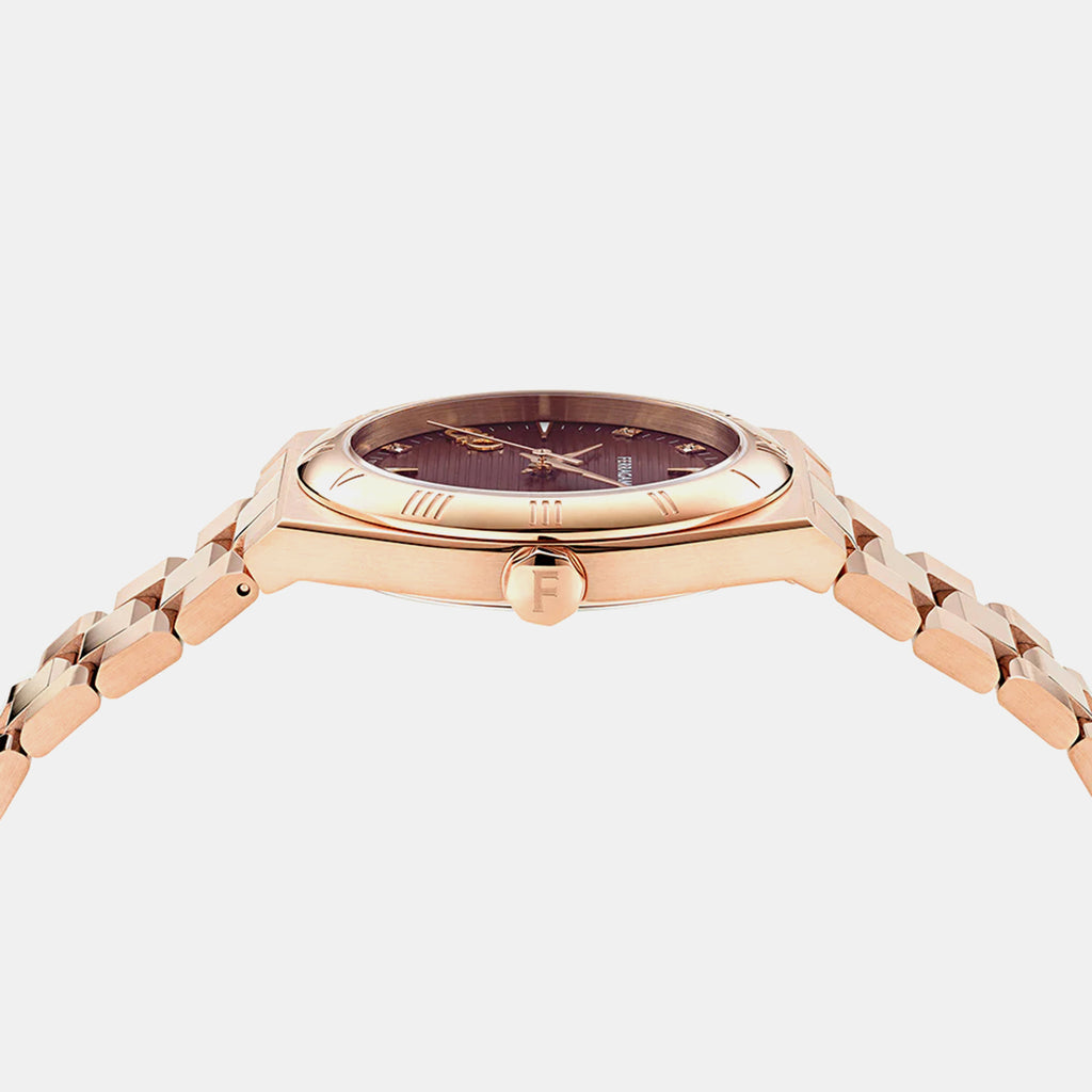 Kv-Vega Upper East 40Mm-F Men Quartz Burgundy Dial Analog Stainless Steel Watch SFKV00825