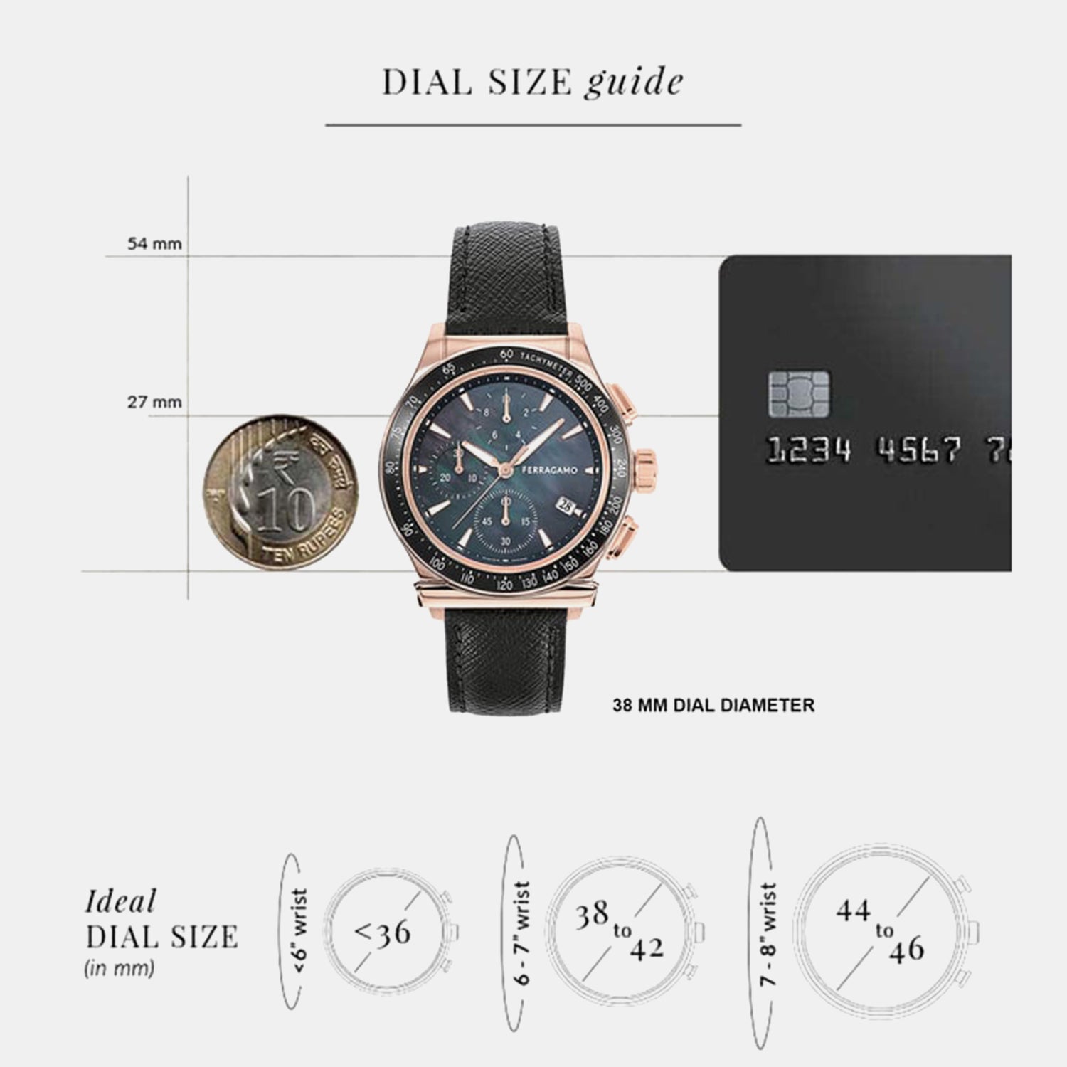 Kw-1927 Chrono Lady 38Mm- Unisex Quartz Black Dial Chronograph Leather Watch SFKW00123