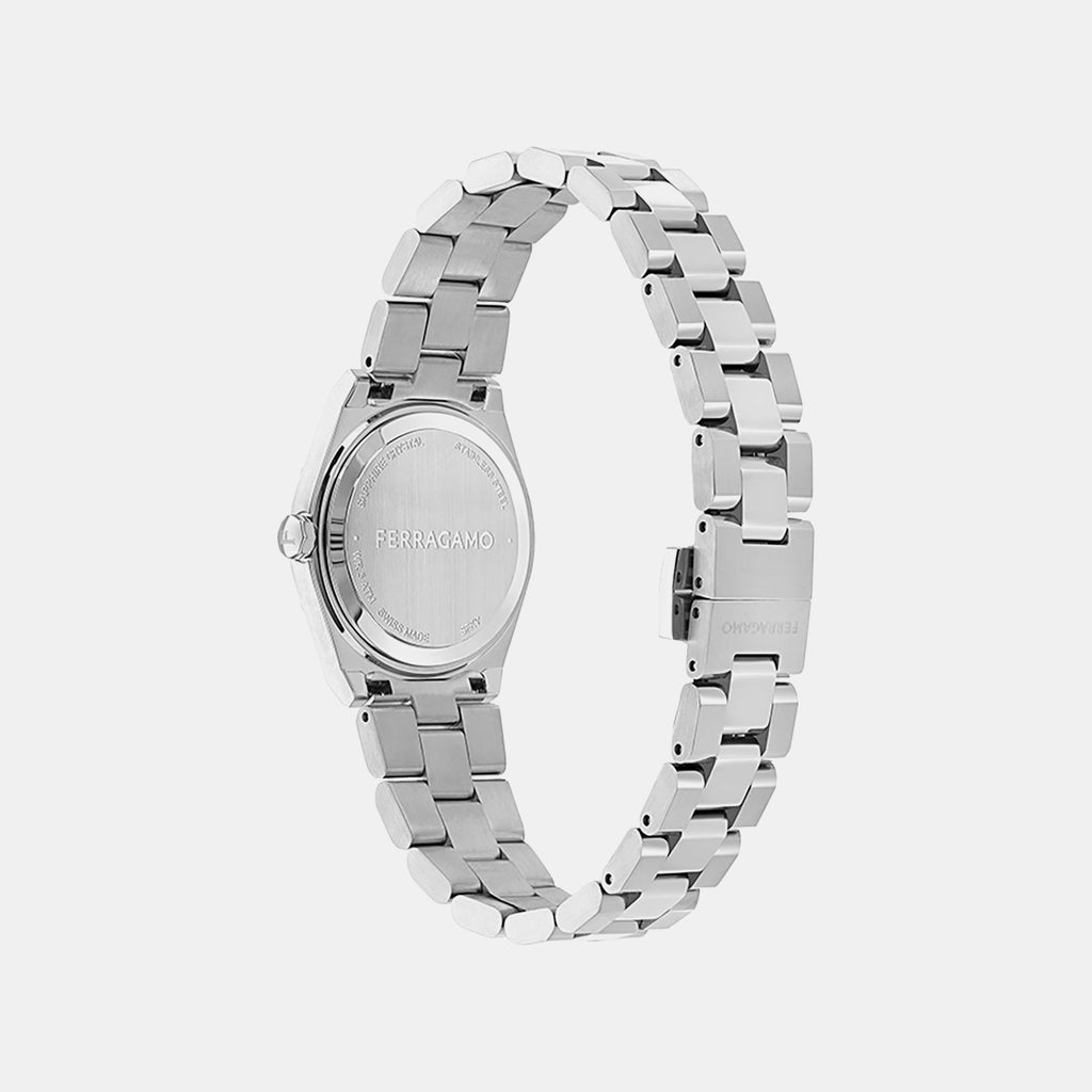 Women Quartz Black Dial Analog Stainless Steel Watch SFKY00525