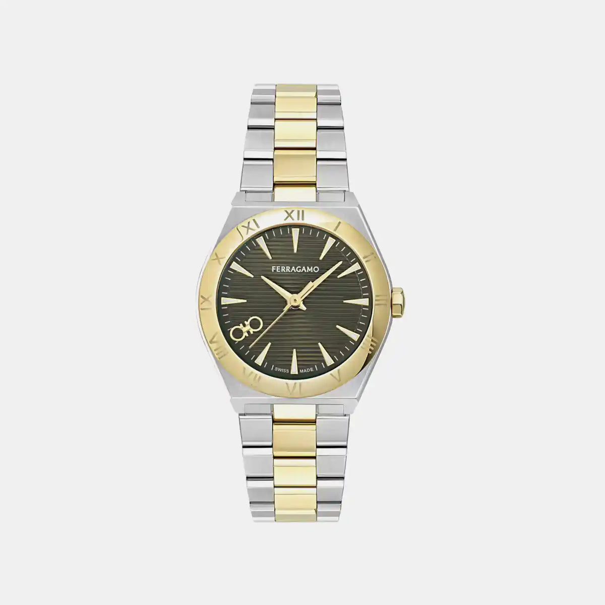 Women Quartz Green Dial Analog Stainless Steel Watch SFKY00625