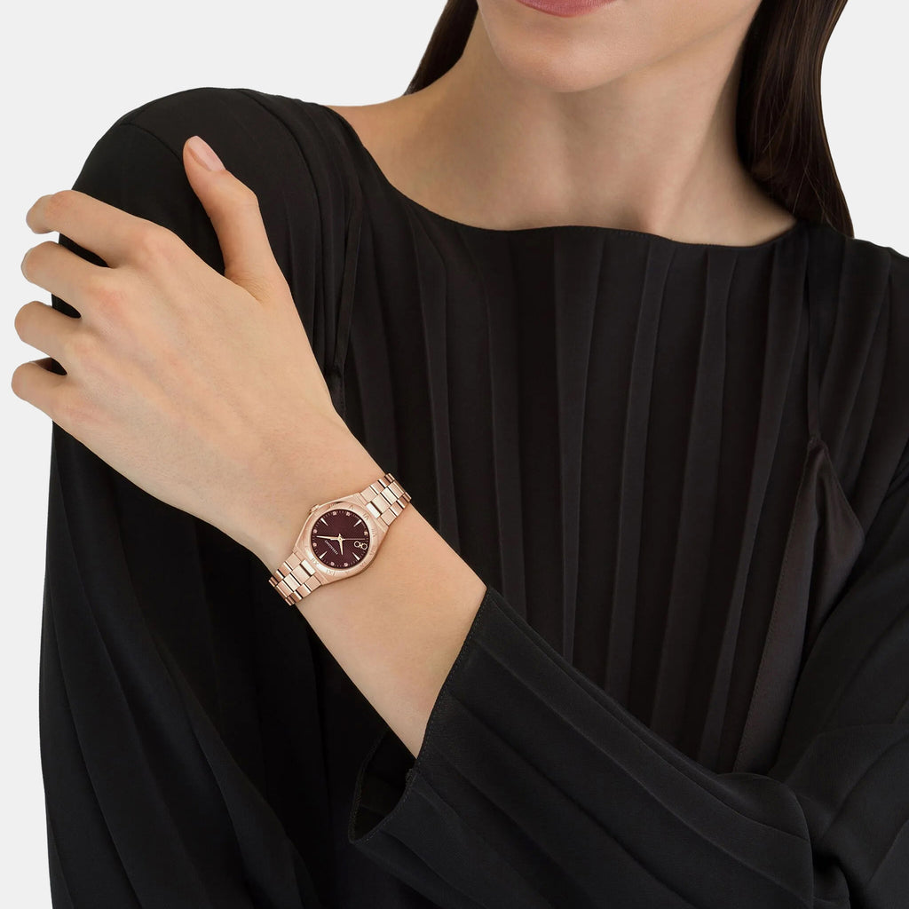 Ky-Vega Upper East 28Mm-F Women Quartz Red Dial Analog Stainless Steel Watch SFKY00825