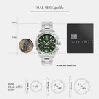 Kz-1927 Chrono 42Mm-Fw Men Quartz Green Dial Chronograph Stainless Steel Watch SFKZ00423