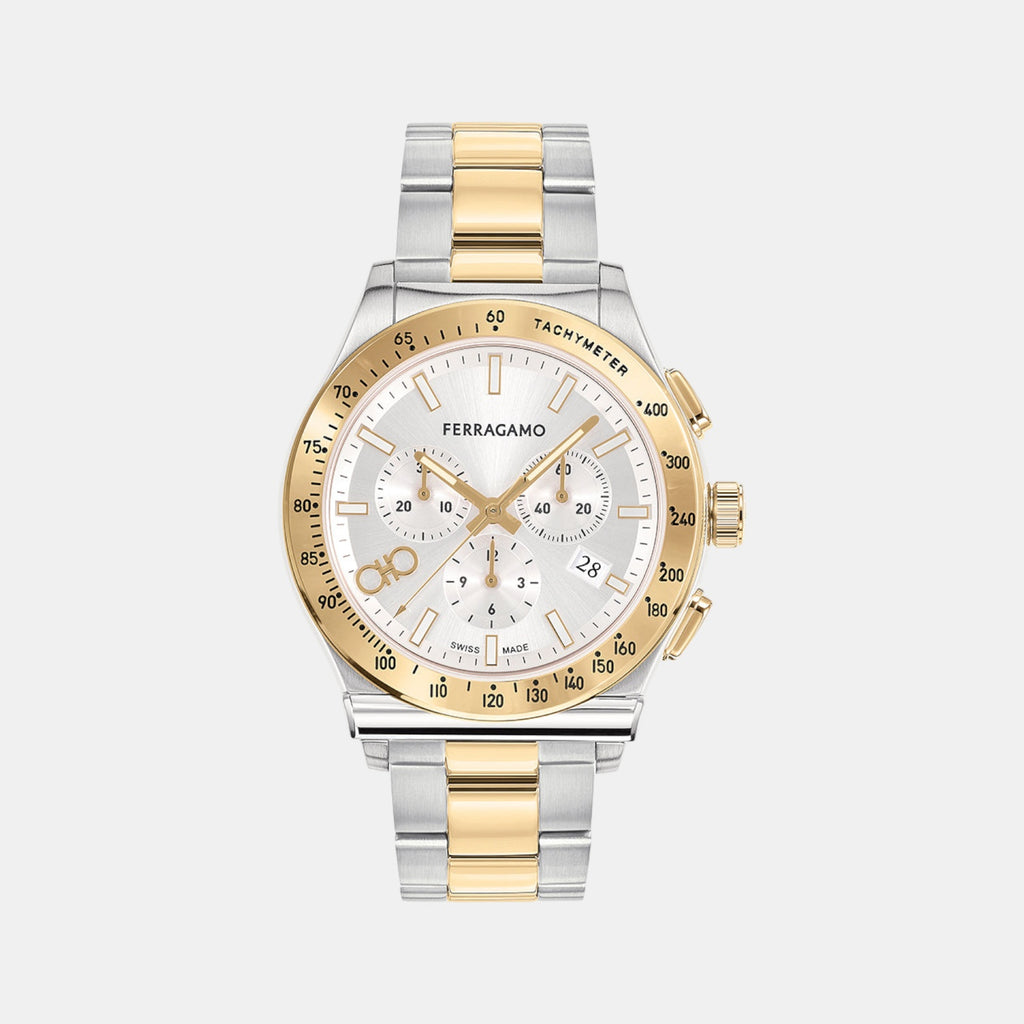 Kz-1927 Chrono 42Mm-Fw Men Quartz Silver Dial Chronograph Stainless Steel Watch SFKZ00523