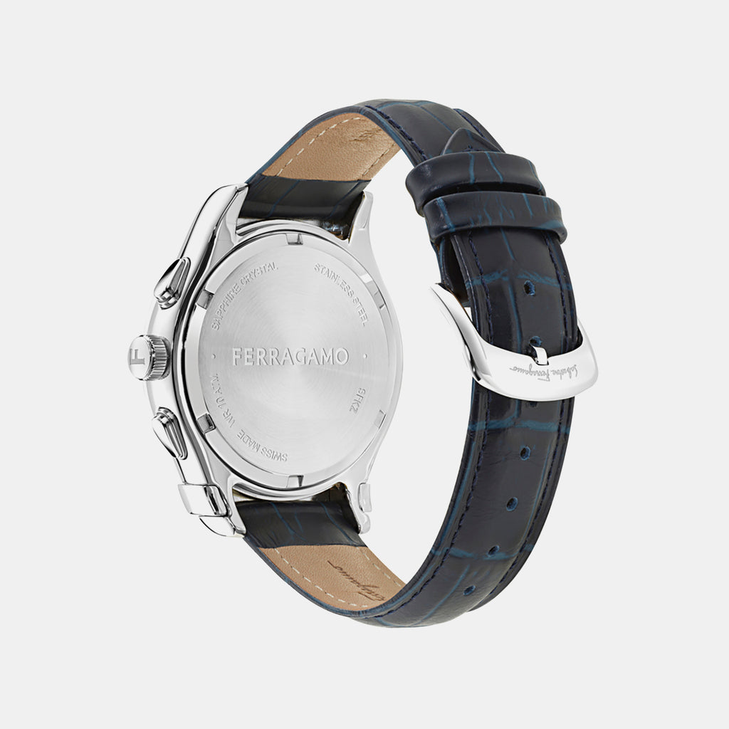 Kz-1927 Men Quartz Blue Dial Chronograph Leather Watch SFKZ00726