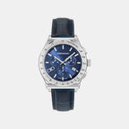 Kz-1927 Men Quartz Blue Dial Chronograph Leather Watch SFKZ00726