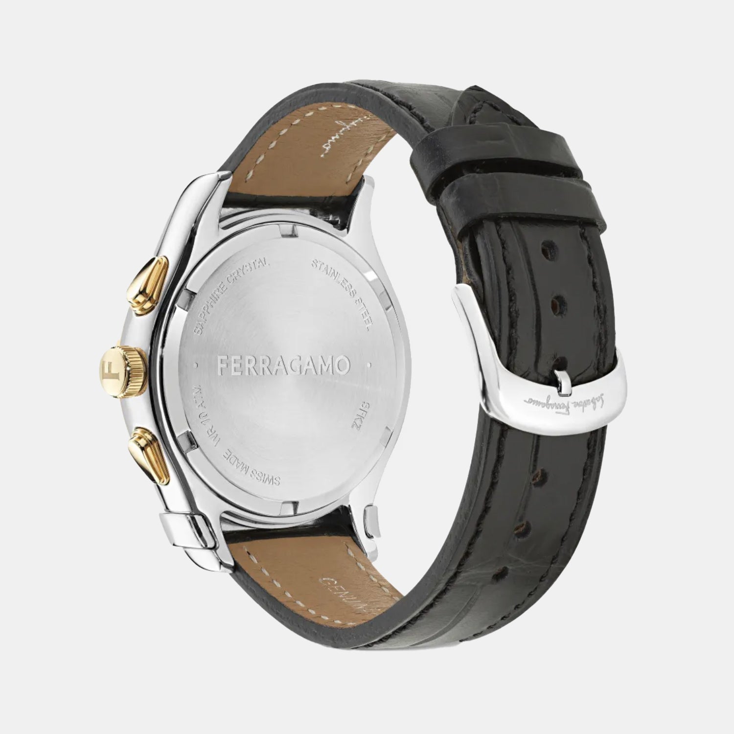 1927 Chrono Men Quartz Black Dial Chronograph Leather Watch SFKZ00826