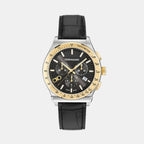 1927 Chrono Men Quartz Black Dial Chronograph Leather Watch SFKZ00826