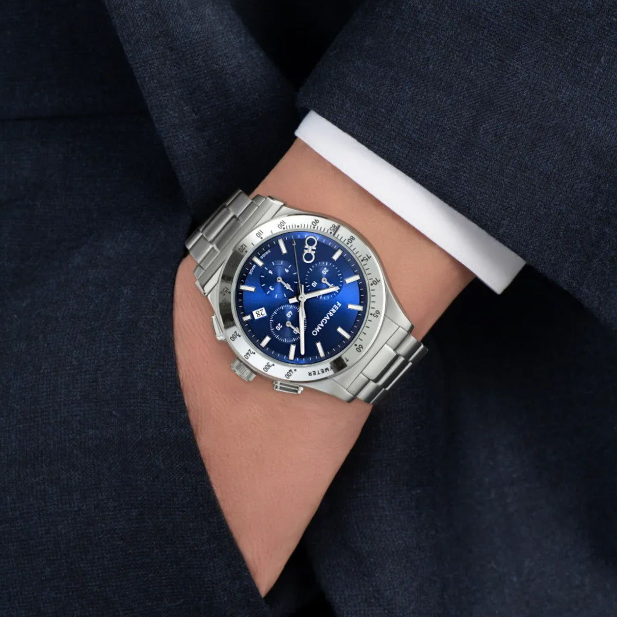 1927 Men Quartz Blue Dial Chronograph Stainless Steel Watch SFKZ00926