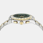 Men Quartz Green Dial Chronograph Stainless Steel Watch SFKZ01126